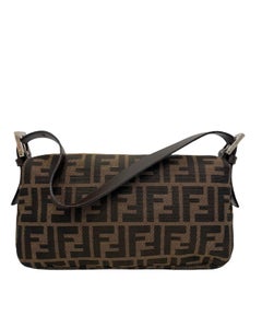 Fendi Brown Canvas Baguette Bag