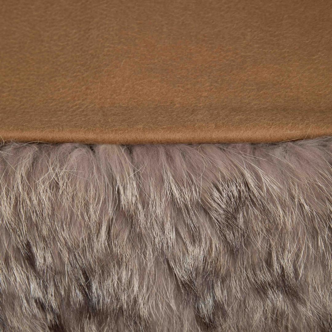 De las mujeres Fendi Bufanda Marrón de Cachemira con Ribete de Piel en venta