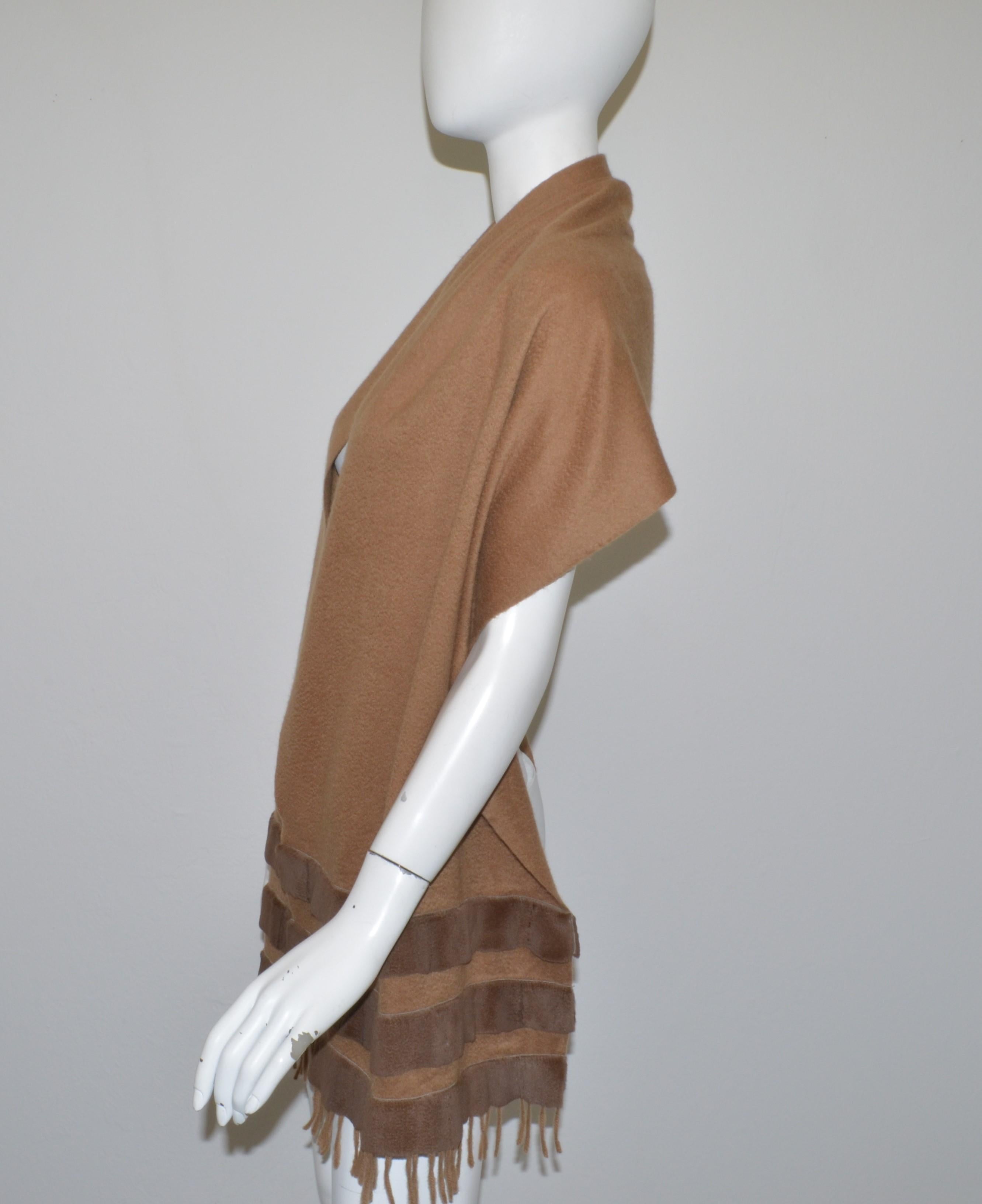 fendi brown wool scarf