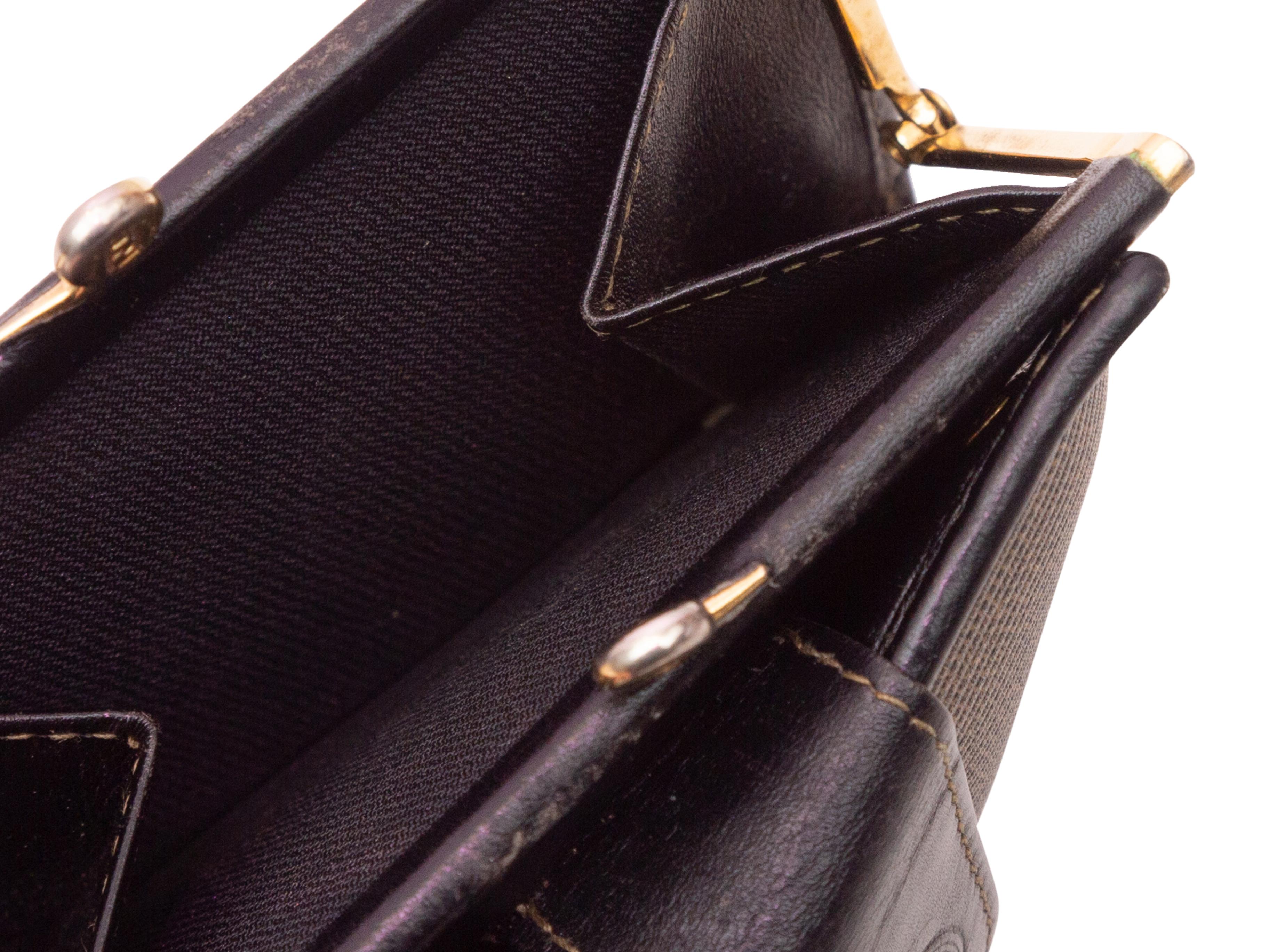 Women's FENDI  Brown Coated Canvas & Leather Trim Wallet