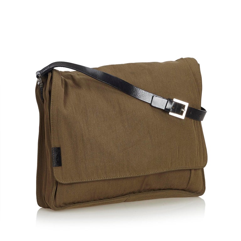 Fendi Brown Cotton Crossbody Bag at 1stdibs