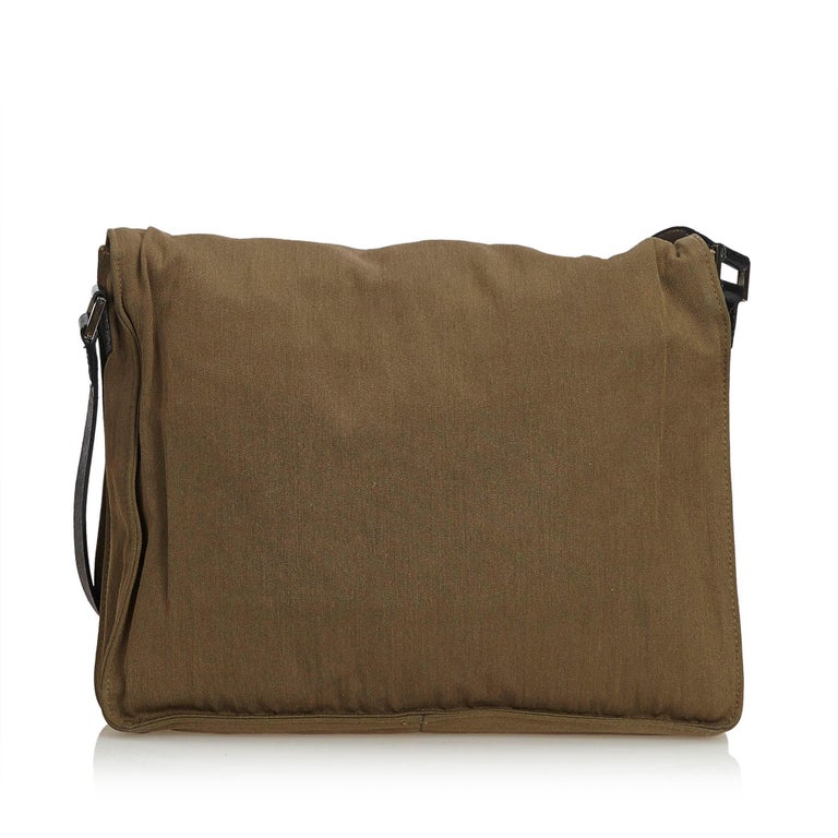 Fendi Brown Cotton Crossbody Bag