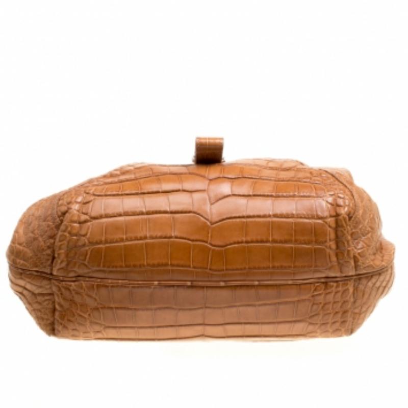 Fendi Hobo Spy Cocodrilo Marrón en venta 6
