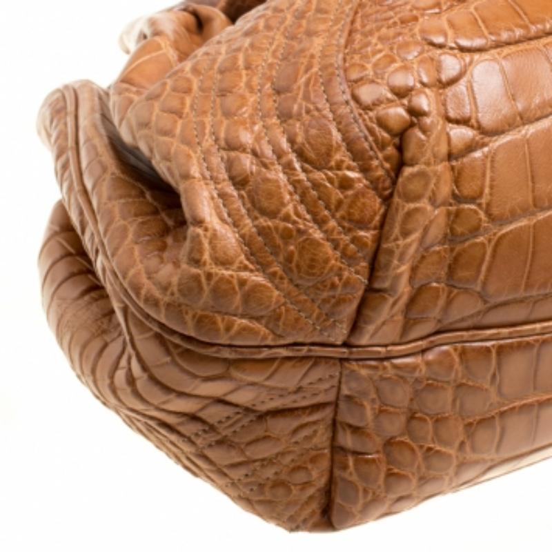 Fendi Hobo Spy Cocodrilo Marrón en venta 5