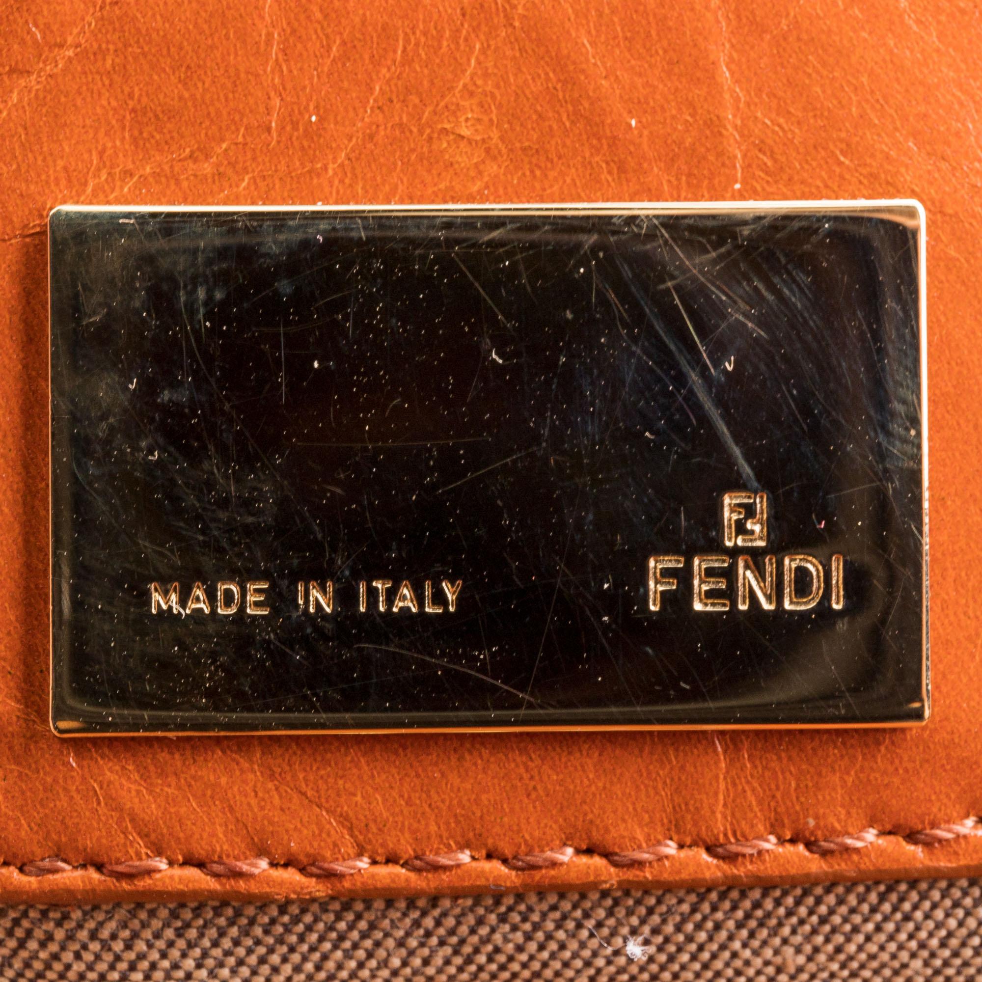 Fendi Brown Crocodile-Trimmed Magic Bag 1