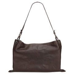 Fendi Brown Dark Brown Leather Selleria Shoulder Bag Italy