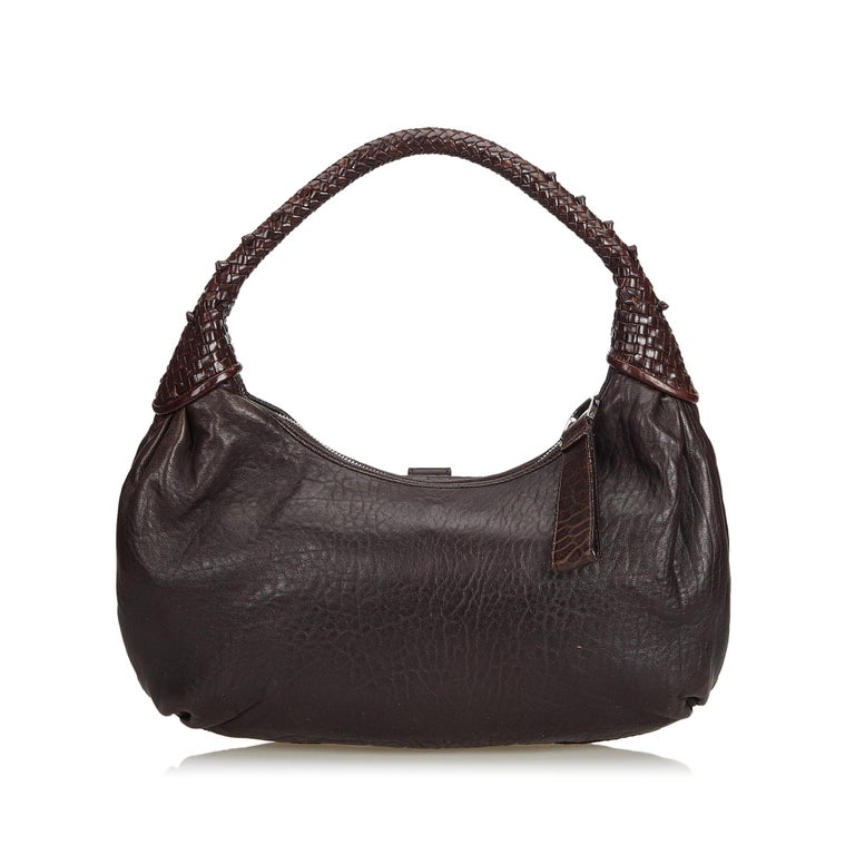 Fendi Brown Dark Brown Leather Spy Shoulder Bag Italy w/ Dust Bag at ...