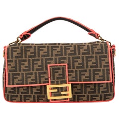 Fendi Brown FF Baguette Contrast Trim Bag