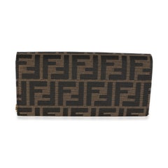 Fendi Brown FF Jacquard Canvas Baguette Wallet On Chain