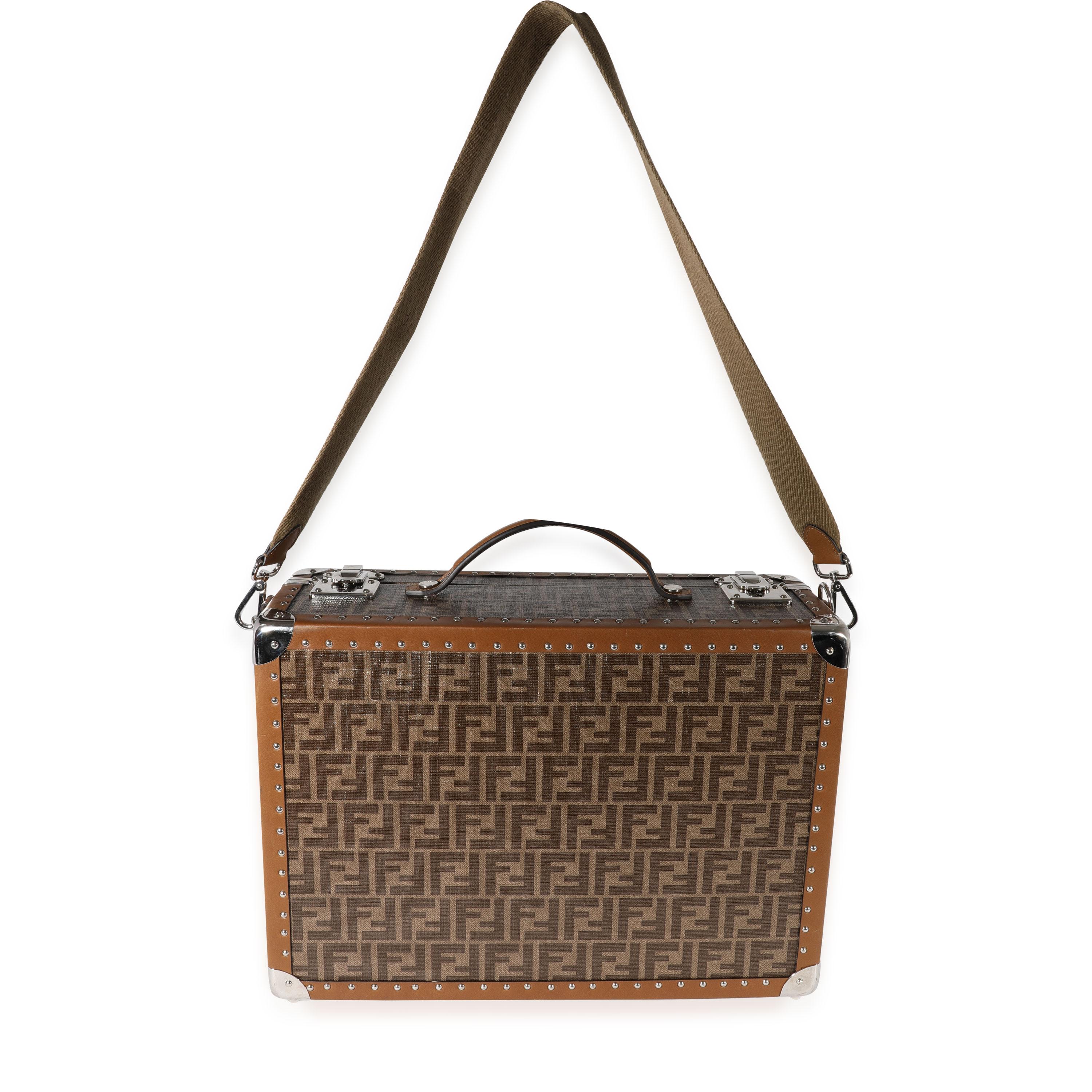 Listing Title: Fendi Brown FF Jacquard Motif Glazed Fabric Medium Rigid Suitcase
SKU: 122357
MSRP: 7800.00
Condition: Pre-owned 
Handbag Condition: Very Good
Condition Comments: Very Good Condition. Lock not included. Scuffing and marks to exterior.