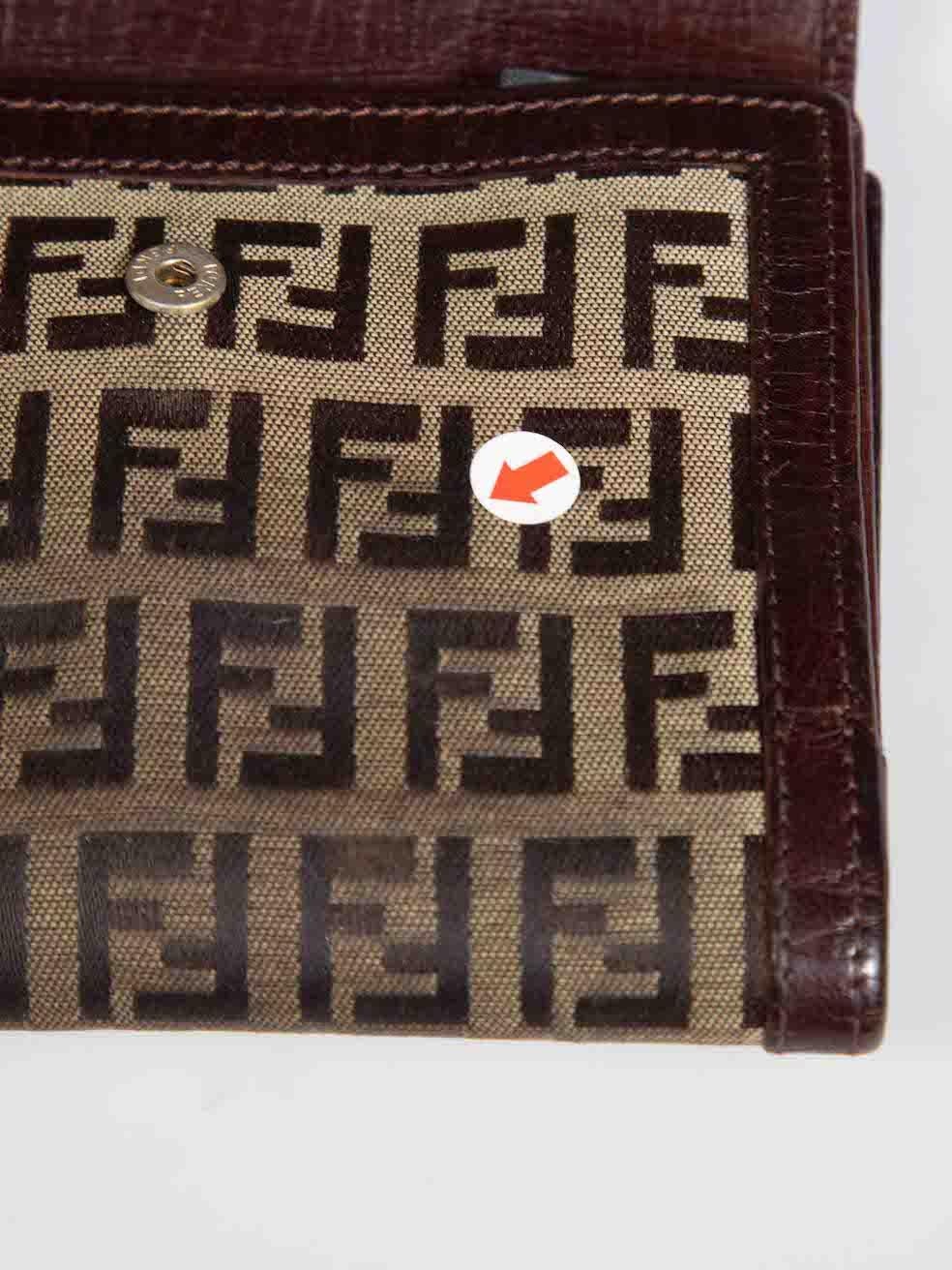 Fendi Brown FF Logo Zucchino Bifold Wallet 1