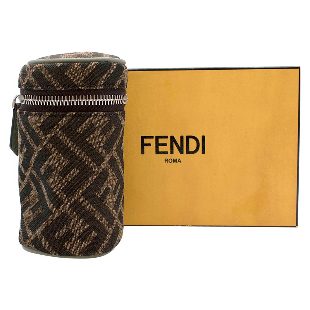 Fendi Brown FF Monogram Canvas Thermic Bag Charm For Sale