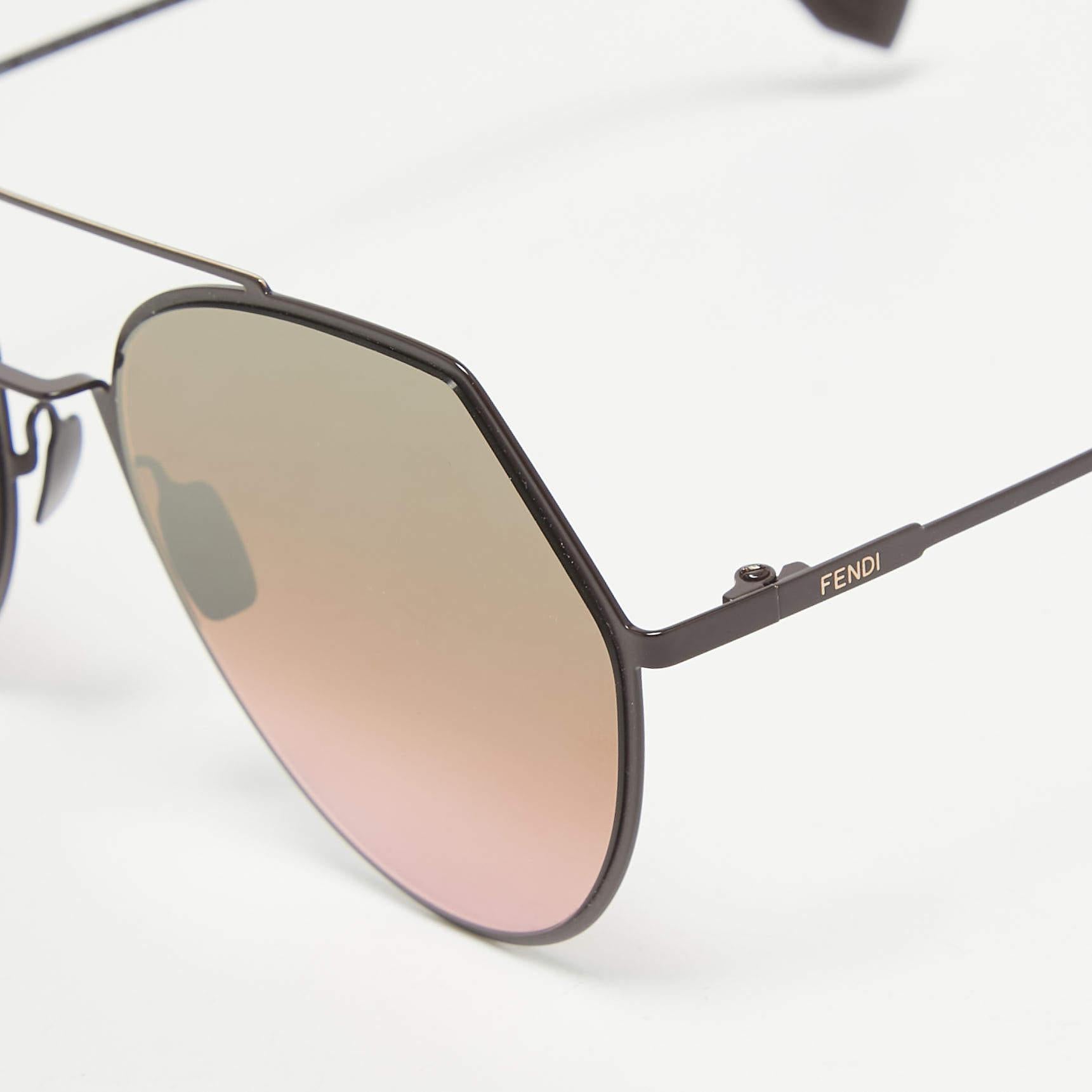 Fendi Brown FF0194/S 3YG0T Mirrored Aviator Sunglasses In Good Condition In Dubai, Al Qouz 2