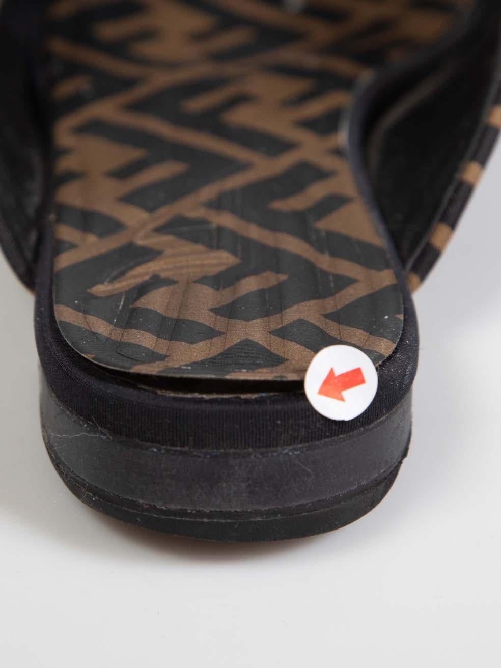 Fendi Brown Freedom Zucca FF Mules Size IT 37 2