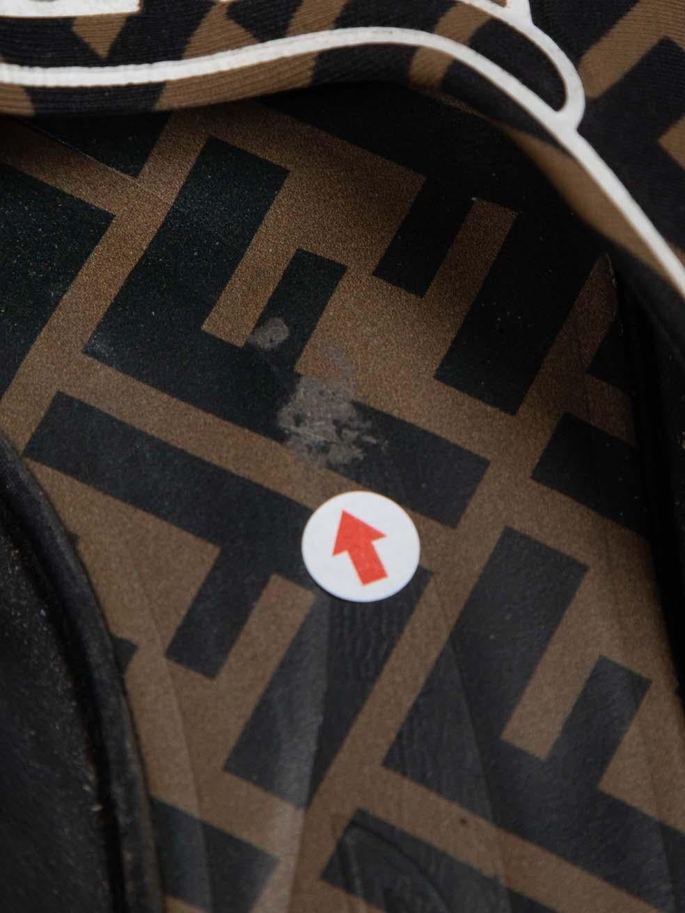 Fendi Brown Freedom Zucca FF Mules Size IT 37 3