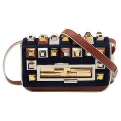 Fendi Borsa a tracolla 3 Baguette in pelle e pelliccia marrone