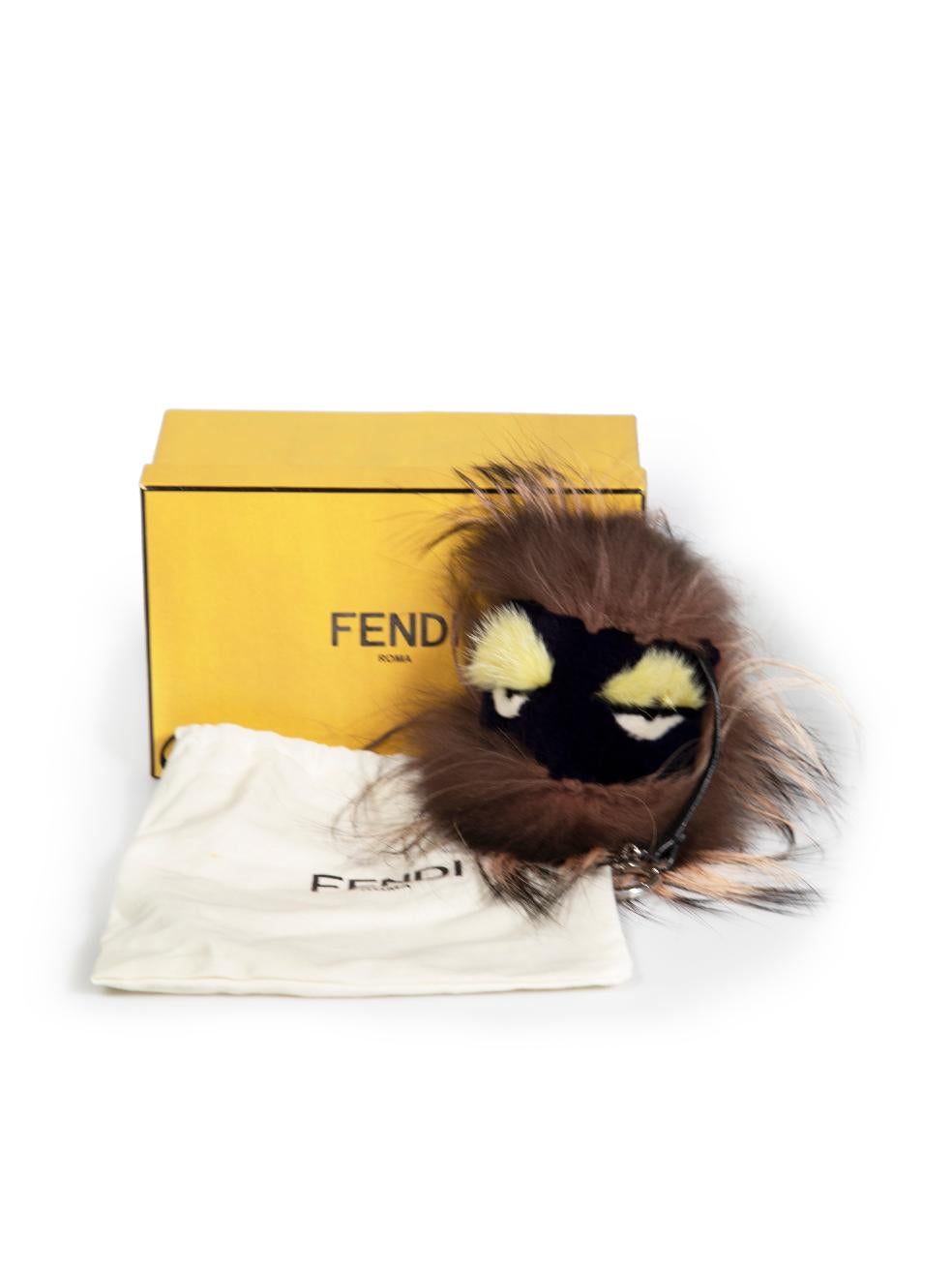 Fendi Brown Fur Bag Bug Charm For Sale 1