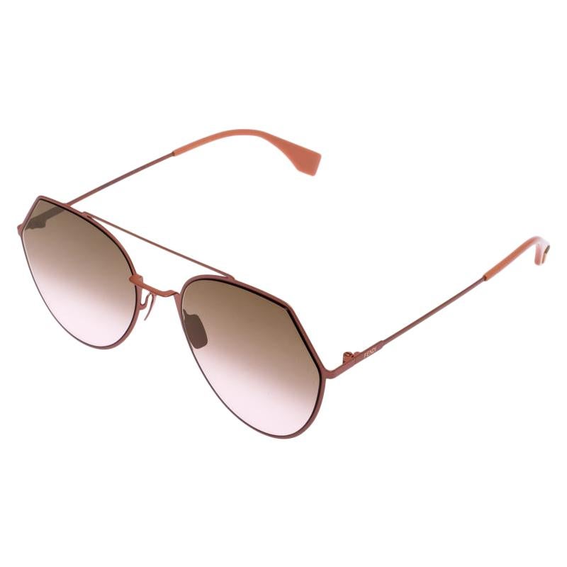 Fendi Brown Gradient FF 0194/S Aviator Sunglasses