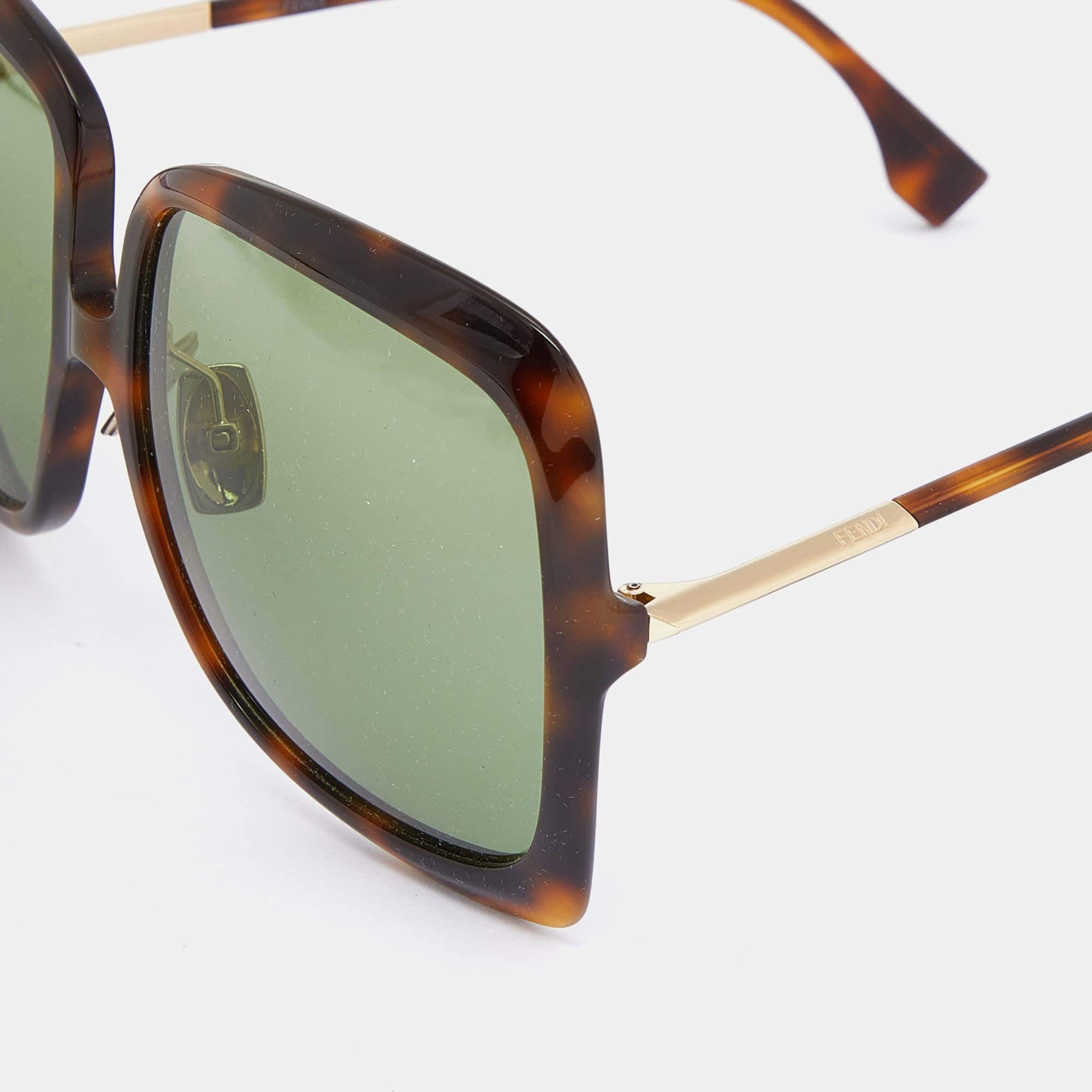 Gray Fendi Brown Havana/Grey FF 0429/S Square Sunglasses