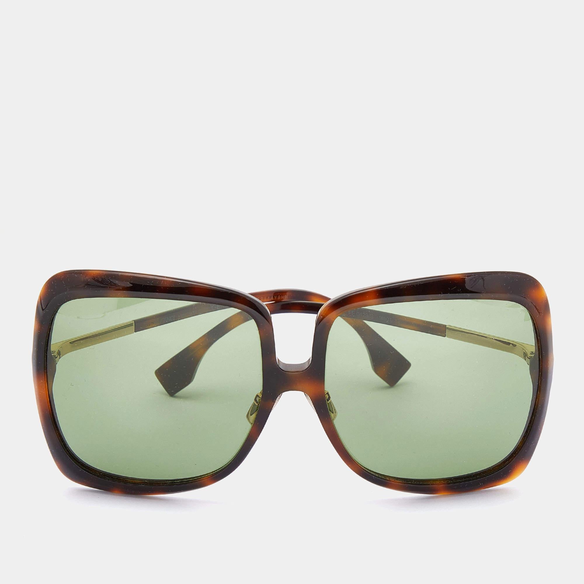 Fendi Brown Havana/Grey FF 0429/S Square Sunglasses In Good Condition In Dubai, Al Qouz 2