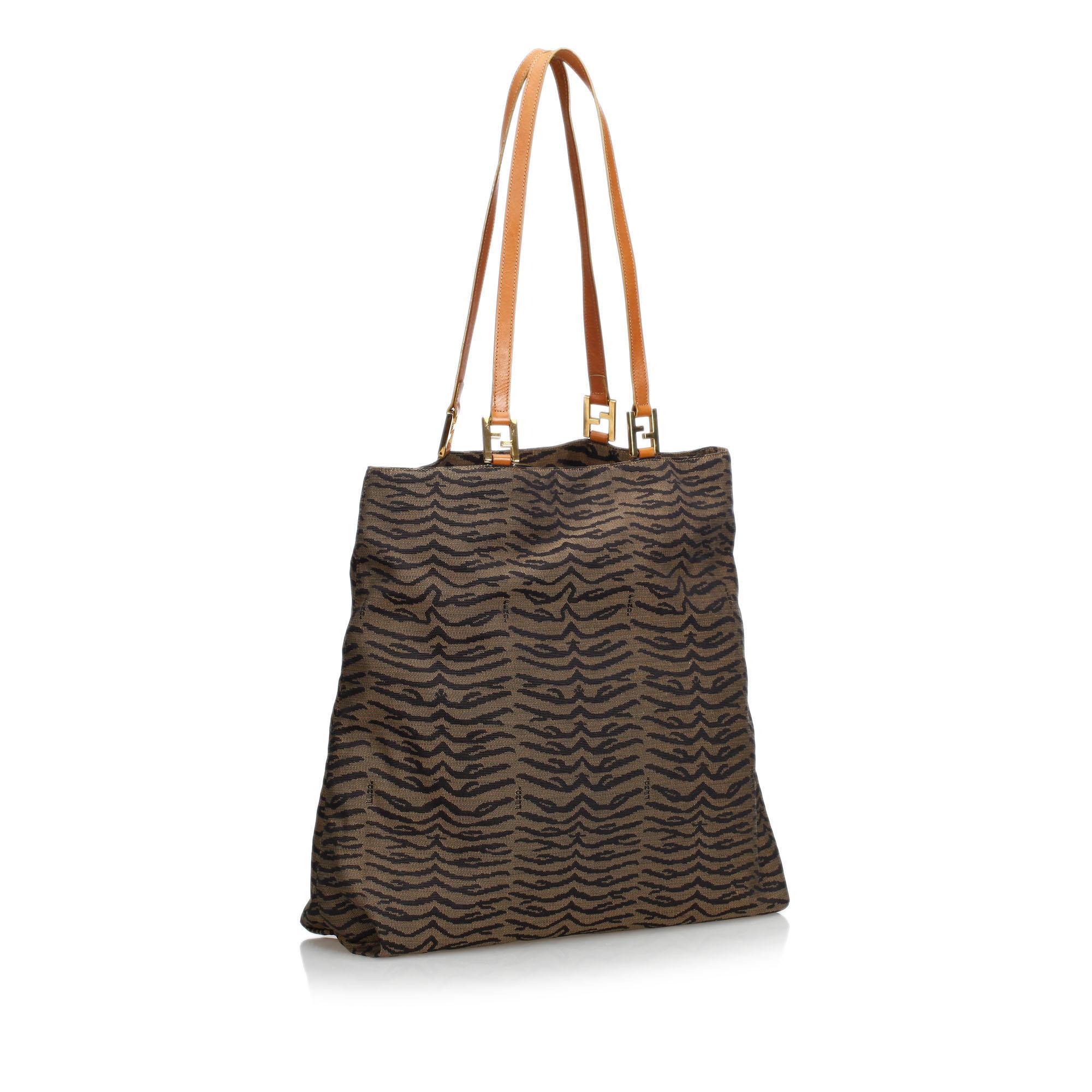 This tote features a printed jacquard body, flat leather straps, an open top with a magnetic closure, and an interior zip pocket. It carries as AB condition rating.

Inclusions: 
This item does not come with inclusions.

Dimensions:
Length: 44.00