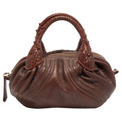 Used Fendi Brown Leather Baby Spy Bag