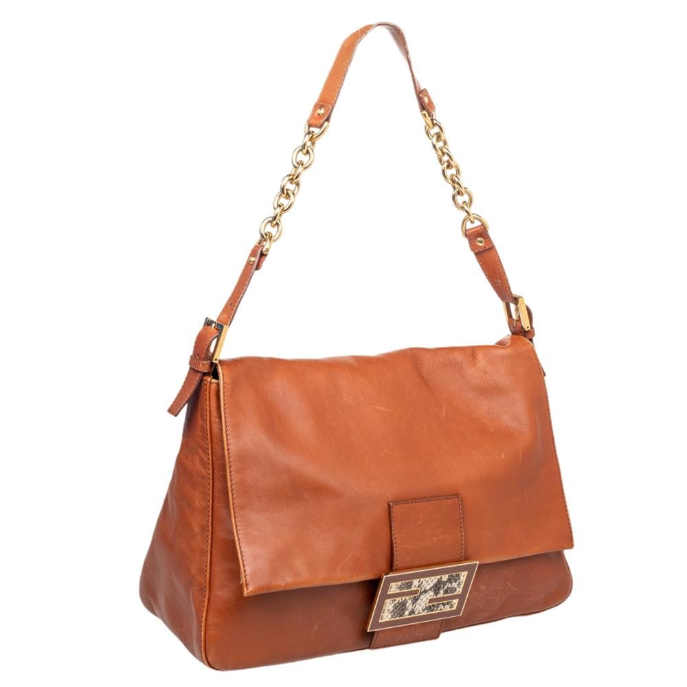 brown leather shoulder bag