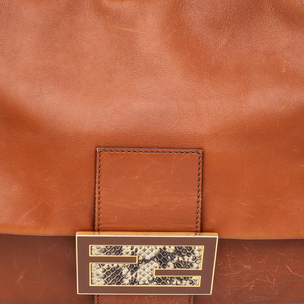 Women's Fendi Brown Leather Big Mama Shoulder Bag