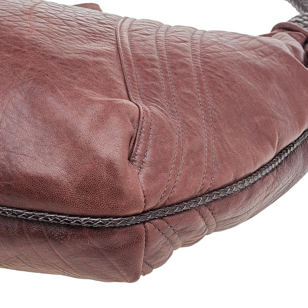 Fendi Brown Leather Braided Handle Spy Hobo 7