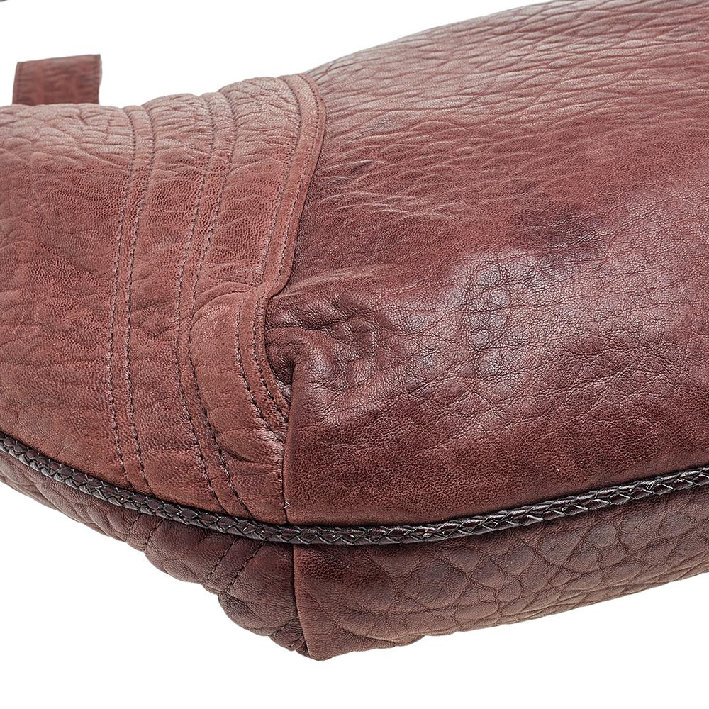 Fendi Brown Leather Braided Handle Spy Hobo 5
