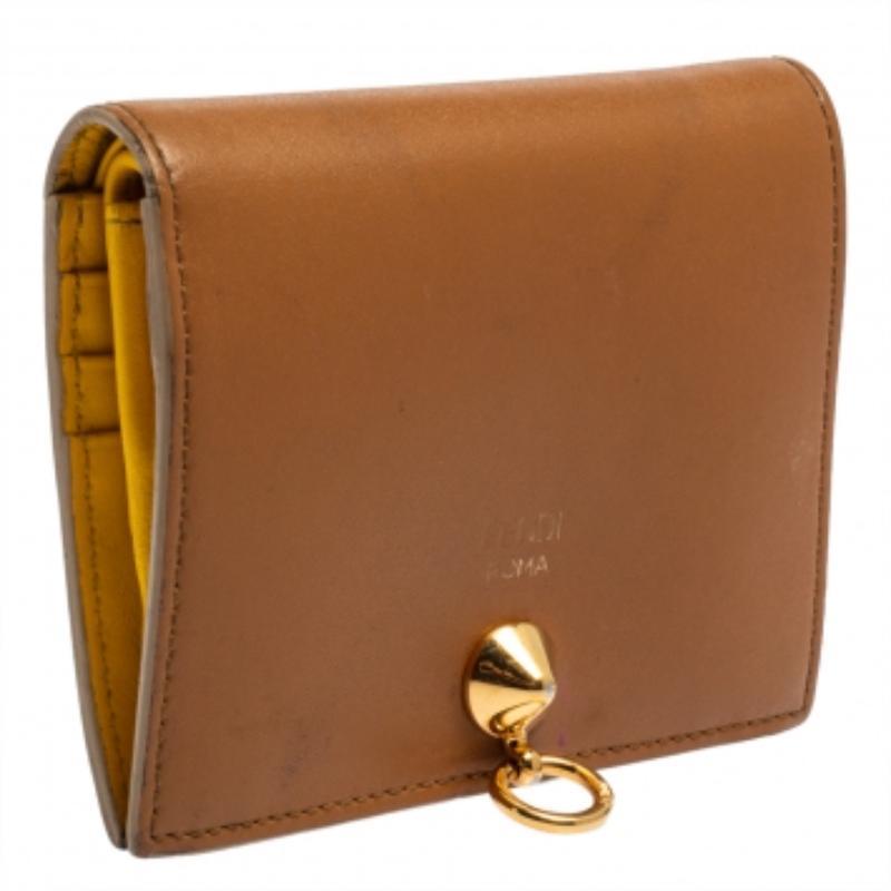 Fendi Brown Leather By The Way Bifold Wallet For Sale 1
