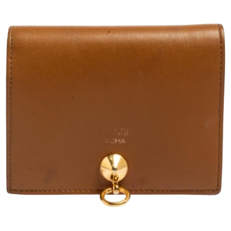 Fendi Brown Leather By The Way Bifold Wallet For Sale