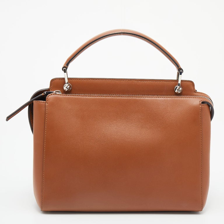 Fendi Brown Leather Top Handle Bag at 1stDibs