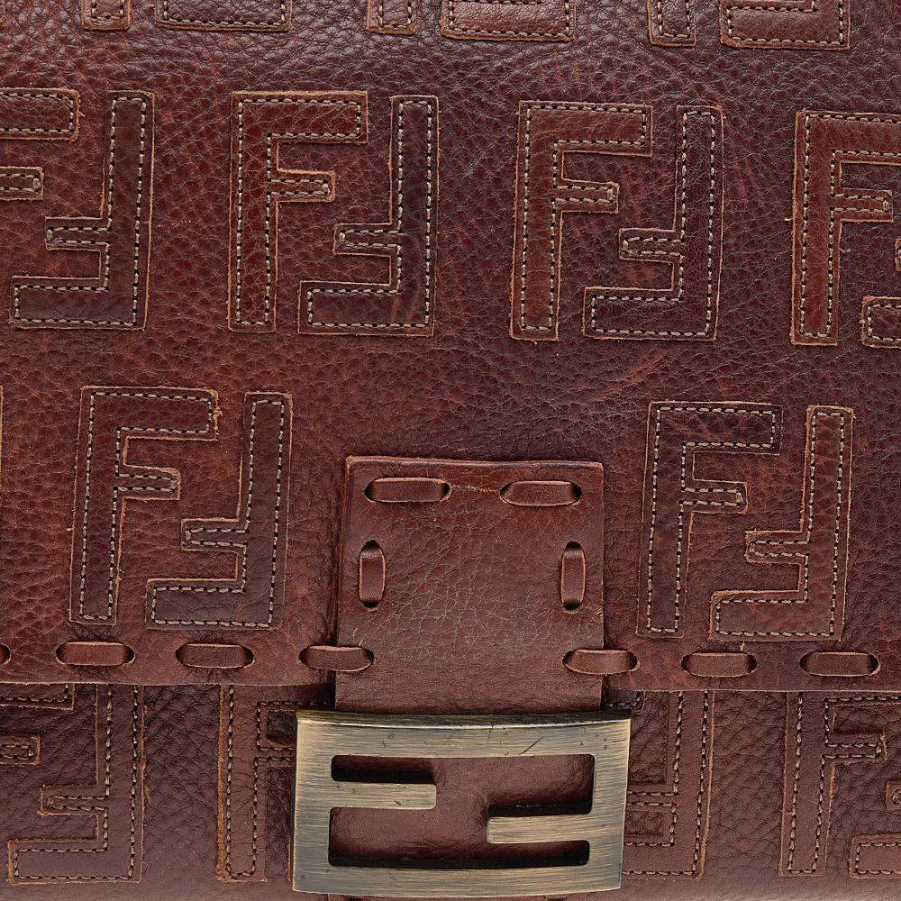 Fendi Brown Leather F Logo Mama Forever Shoulder Bag 4