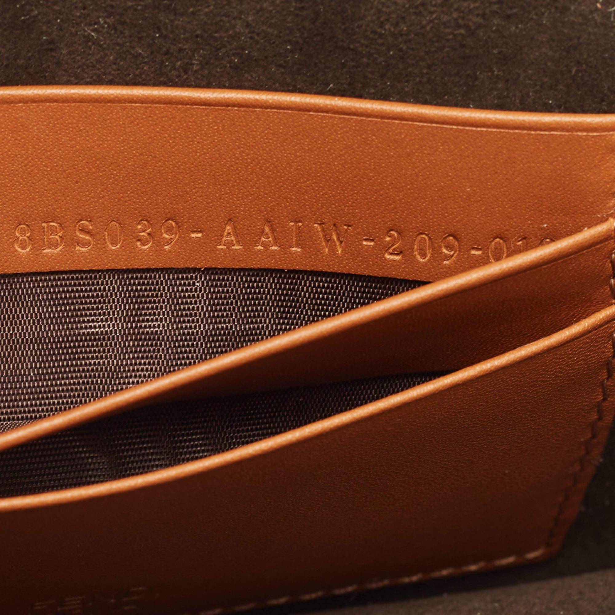 Fendi Brown Leather FF Flat Baguette Clutch 2