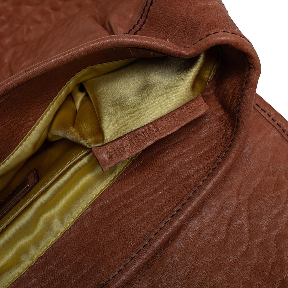 Women's Fendi Brown Leather Floral Embroidered Limited Edition B Shoulder Bag