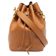 Fendi Brown Leather Grande Mon Tresor Bucket Bag