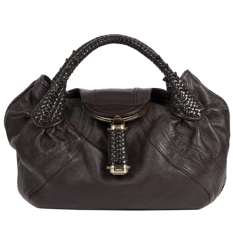 Fendi Brown Leather Hobo Spy Bag For Sale at 1stdibs