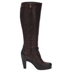 Fendi Brown Leather Knee High Heeled Boot (EU 37.5)