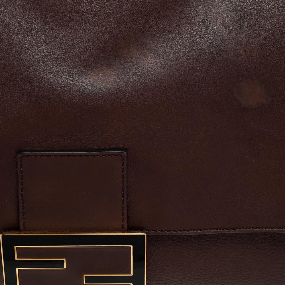 Fendi Brown Leather Mama Baguette Shoulder Bag 6