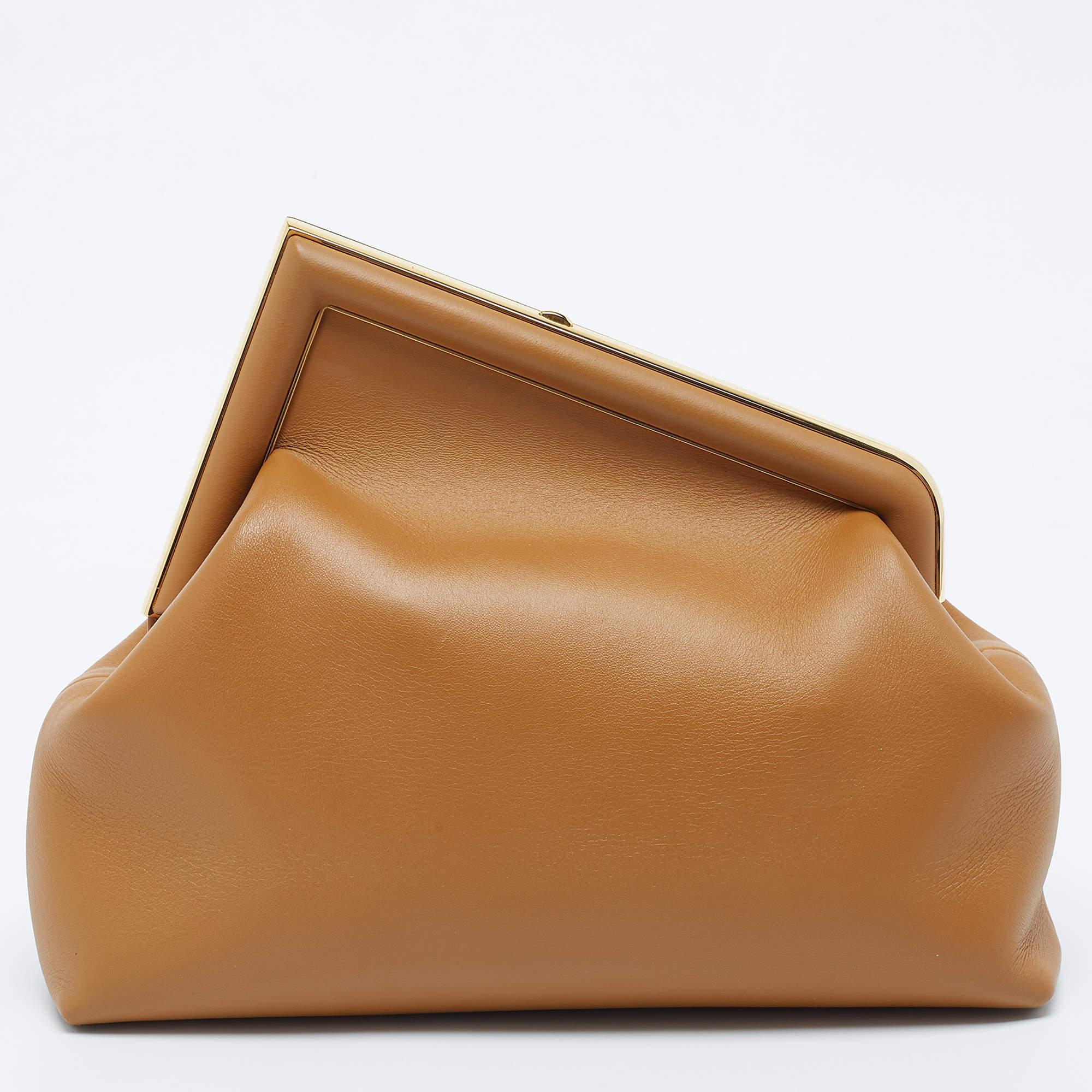 Fendi Brown Leather Medium Fendi First Shoulder Bag 8
