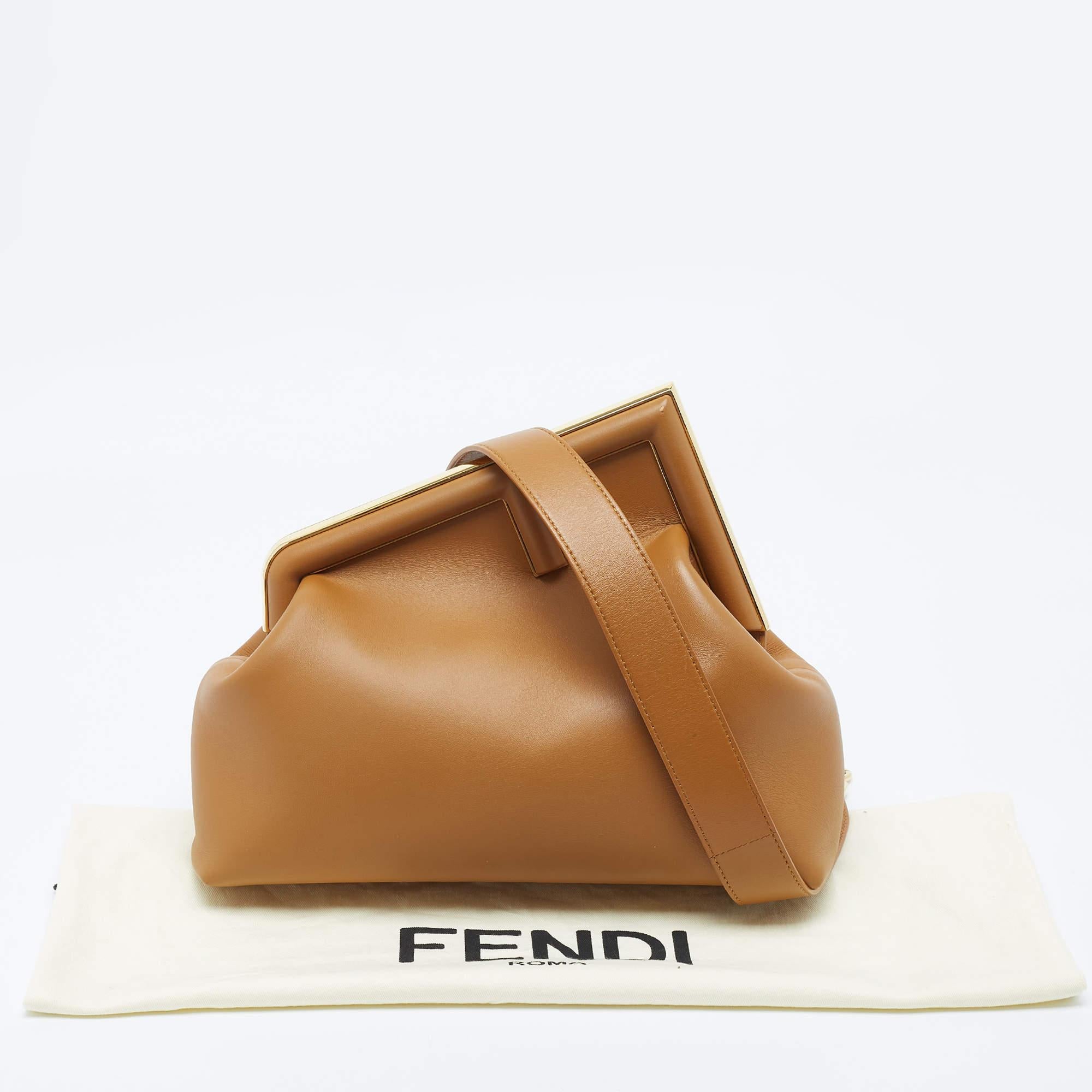 Fendi Brown Leather Medium Fendi First Shoulder Bag 9