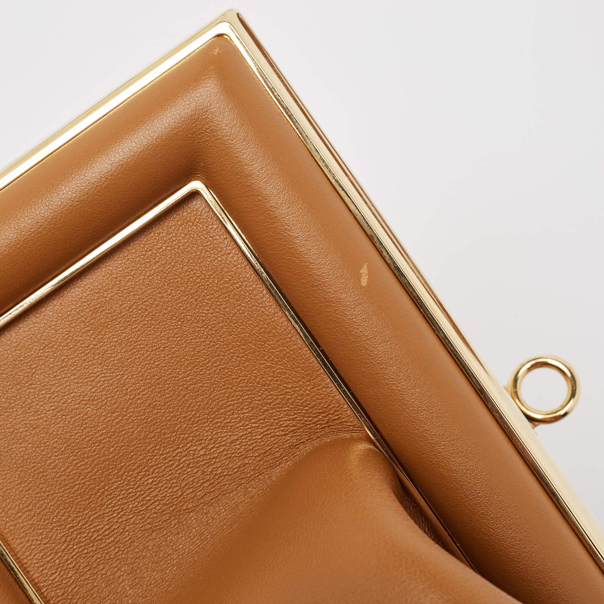 Fendi Brown Leather Medium First Shoulder Bag For Sale 3