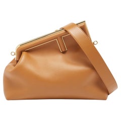 Fendi Brown Leather Medium First Shoulder Bag