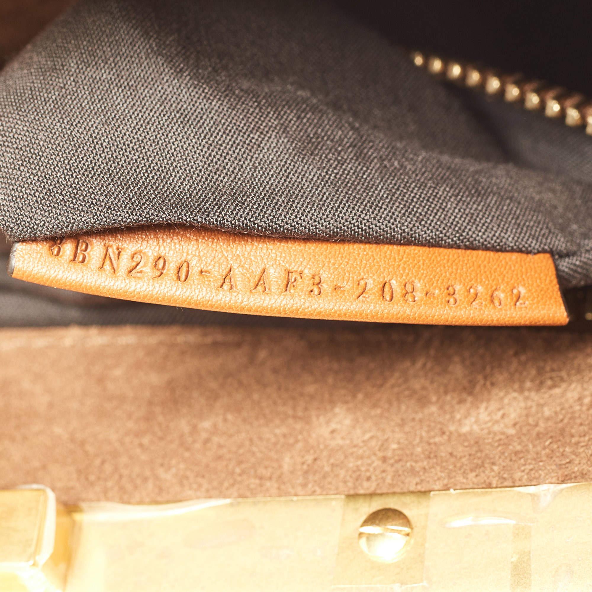 Fendi Brown Leather Medium Stripe Peekaboo Top Handle Bag 7