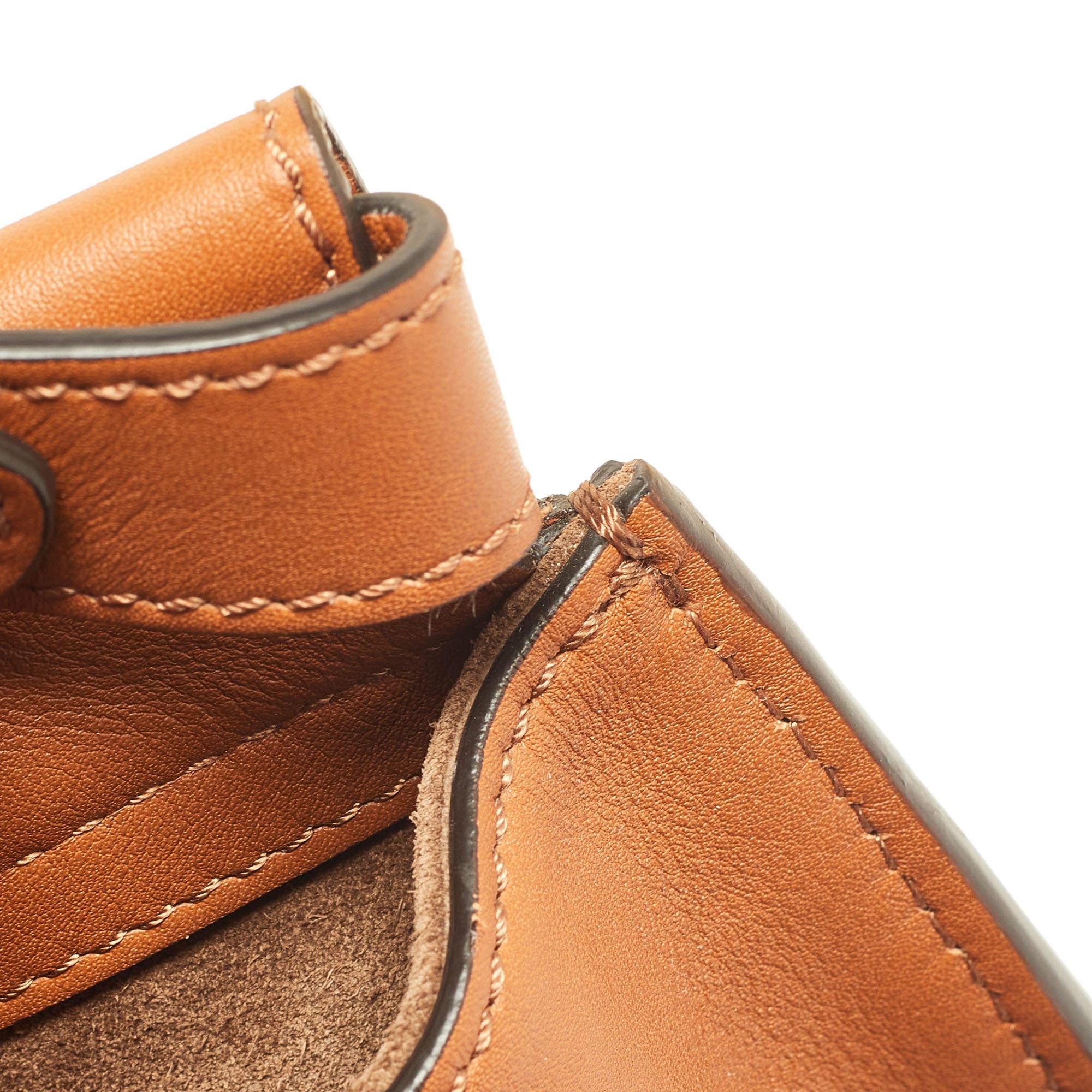 Fendi Brown Leather Medium Stripe Peekaboo Top Handle Bag 10