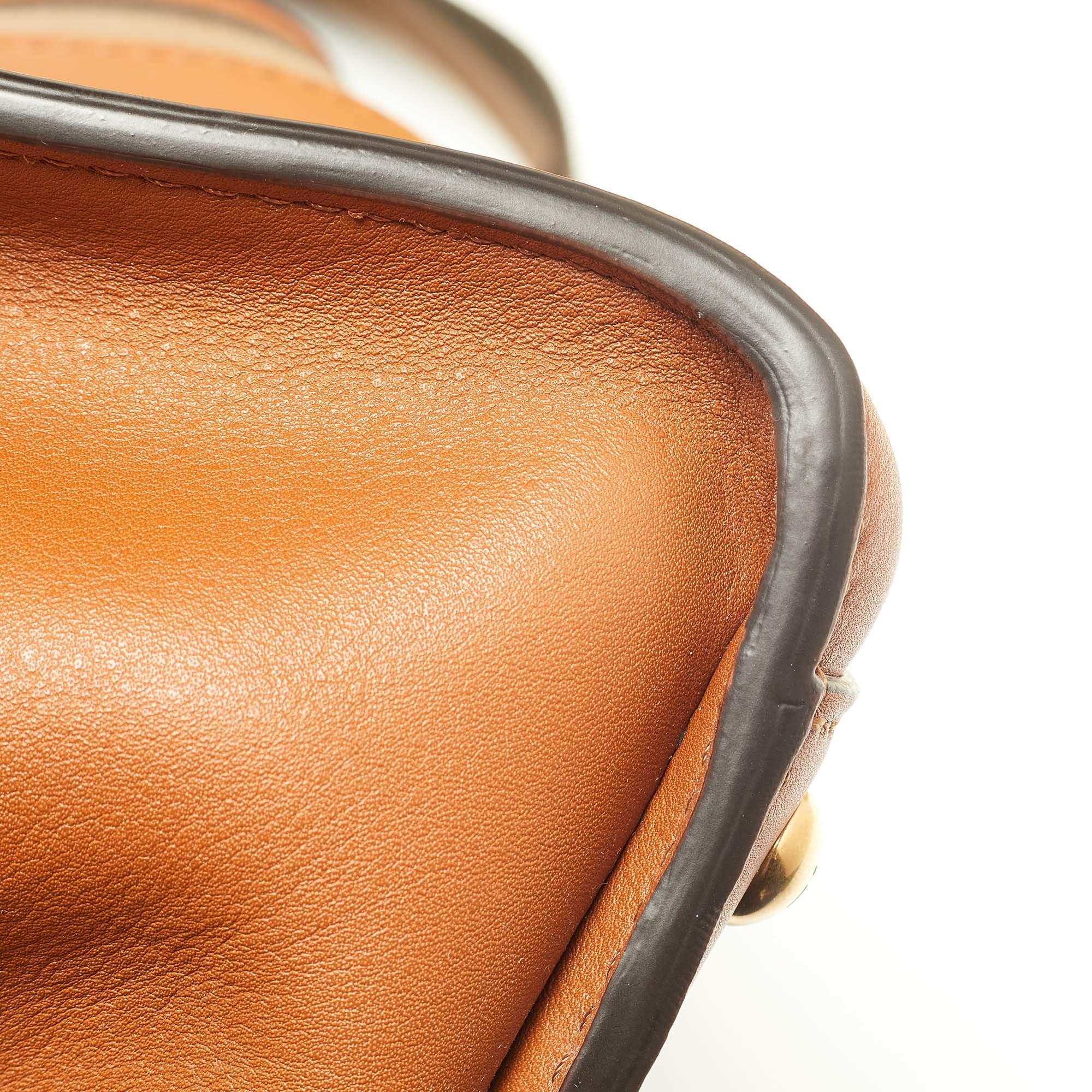 Fendi Brown Leather Medium Stripe Peekaboo Top Handle Bag 11