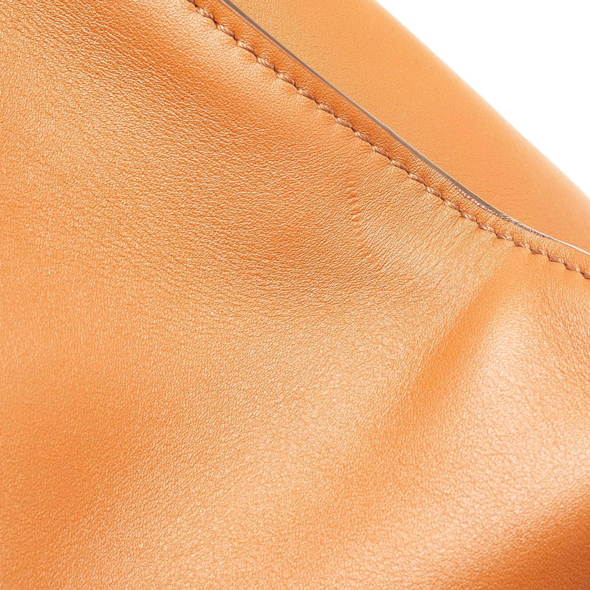 Fendi Brown Leather Medium Stripe Peekaboo Top Handle Bag 2