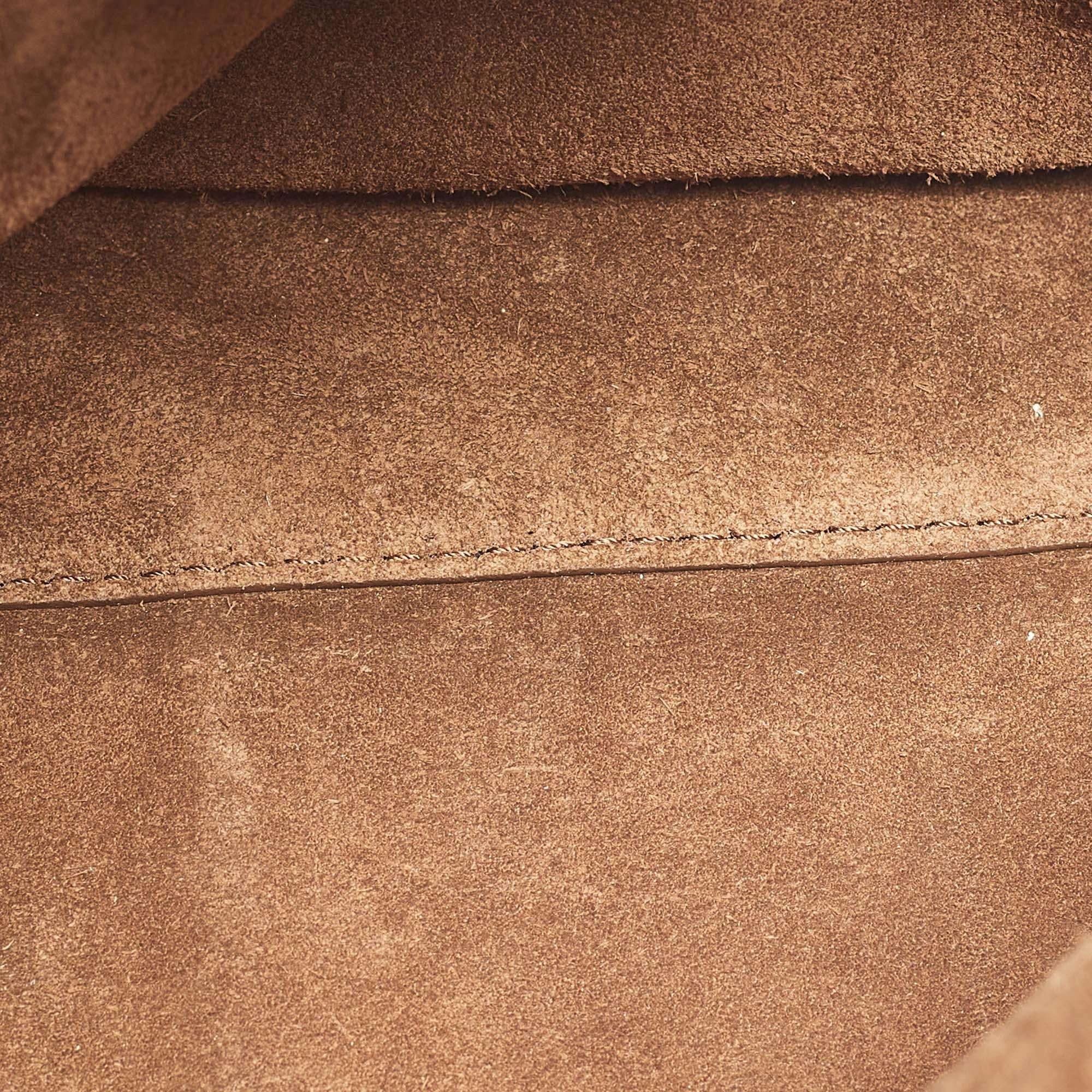 Fendi Brown Leather Medium Stripe Peekaboo Top Handle Bag 4