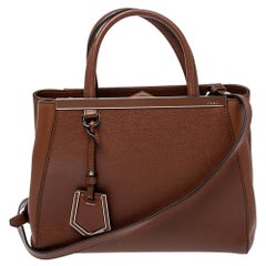 Fendi Brown Leather Mini 2Jours Tote